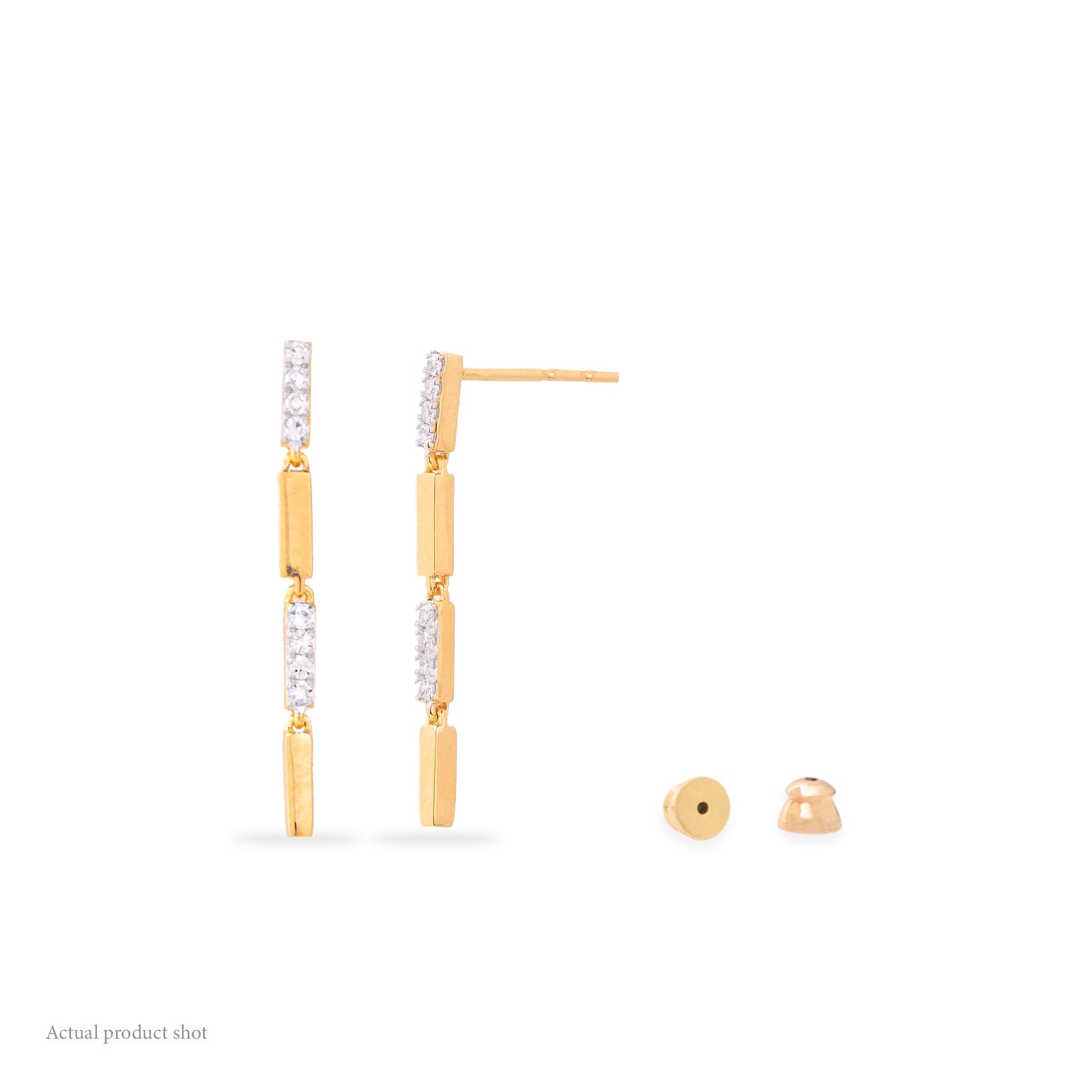Linear Drop Diamond Earrings