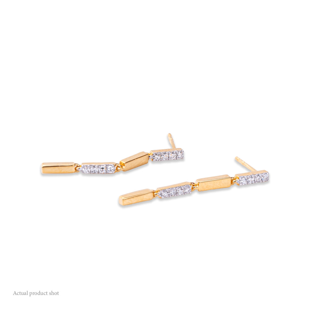 Linear Drop Diamond Earrings