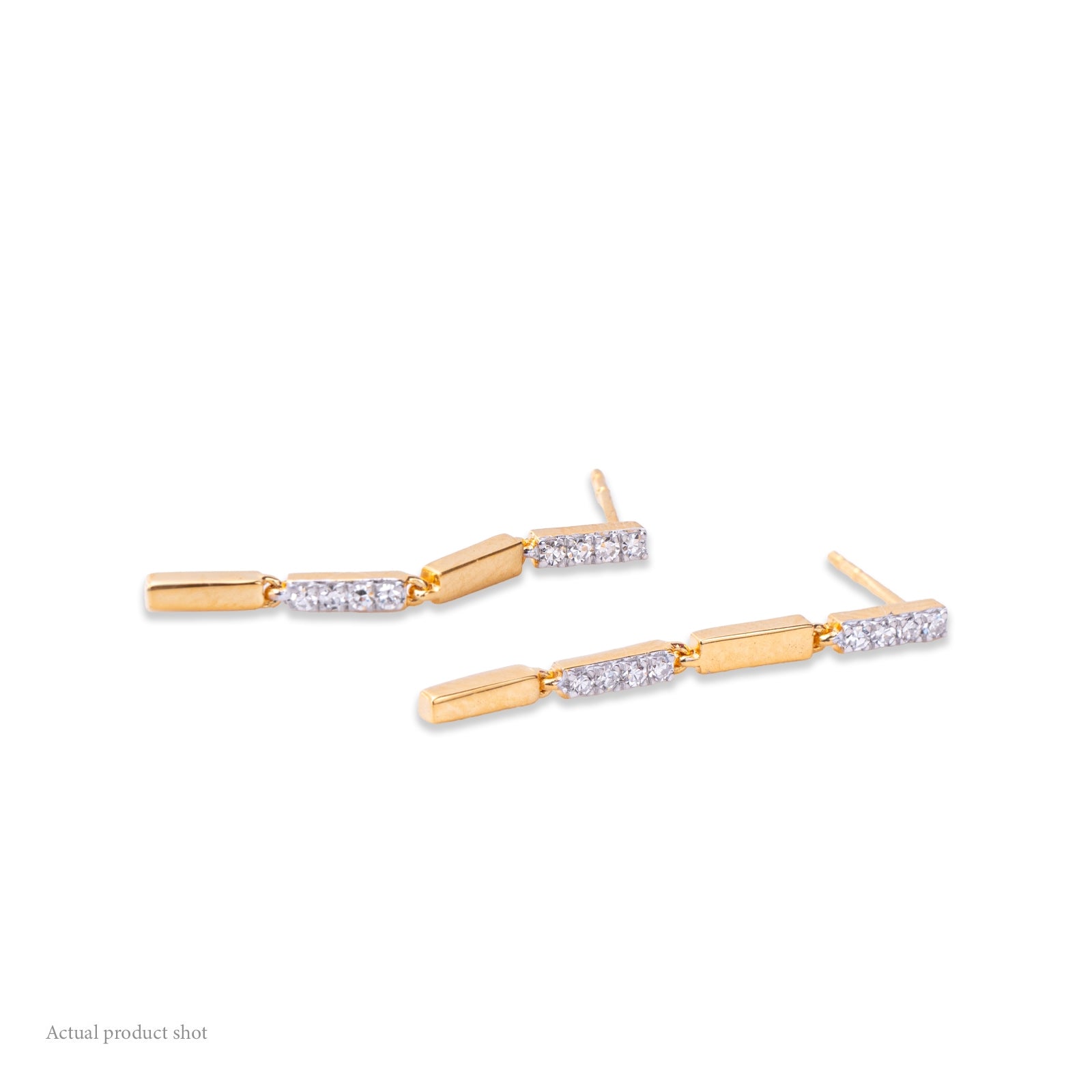 Linear Drop Diamond Earrings