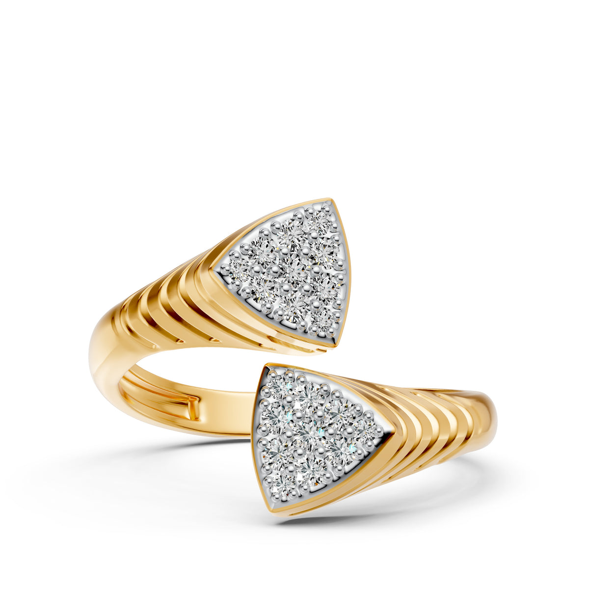 Twin Bloom Open End Diamond Ring