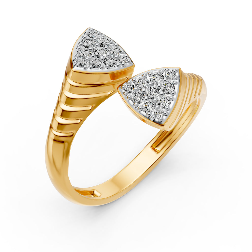 Twin Bloom Open End Diamond Ring