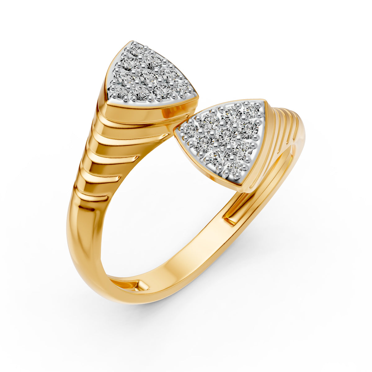 Twin Bloom Open End Diamond Ring