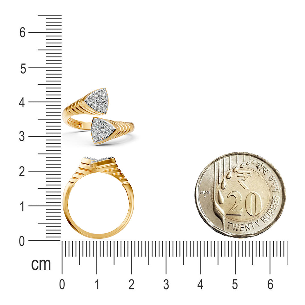 Twin Bloom Open End Diamond Ring