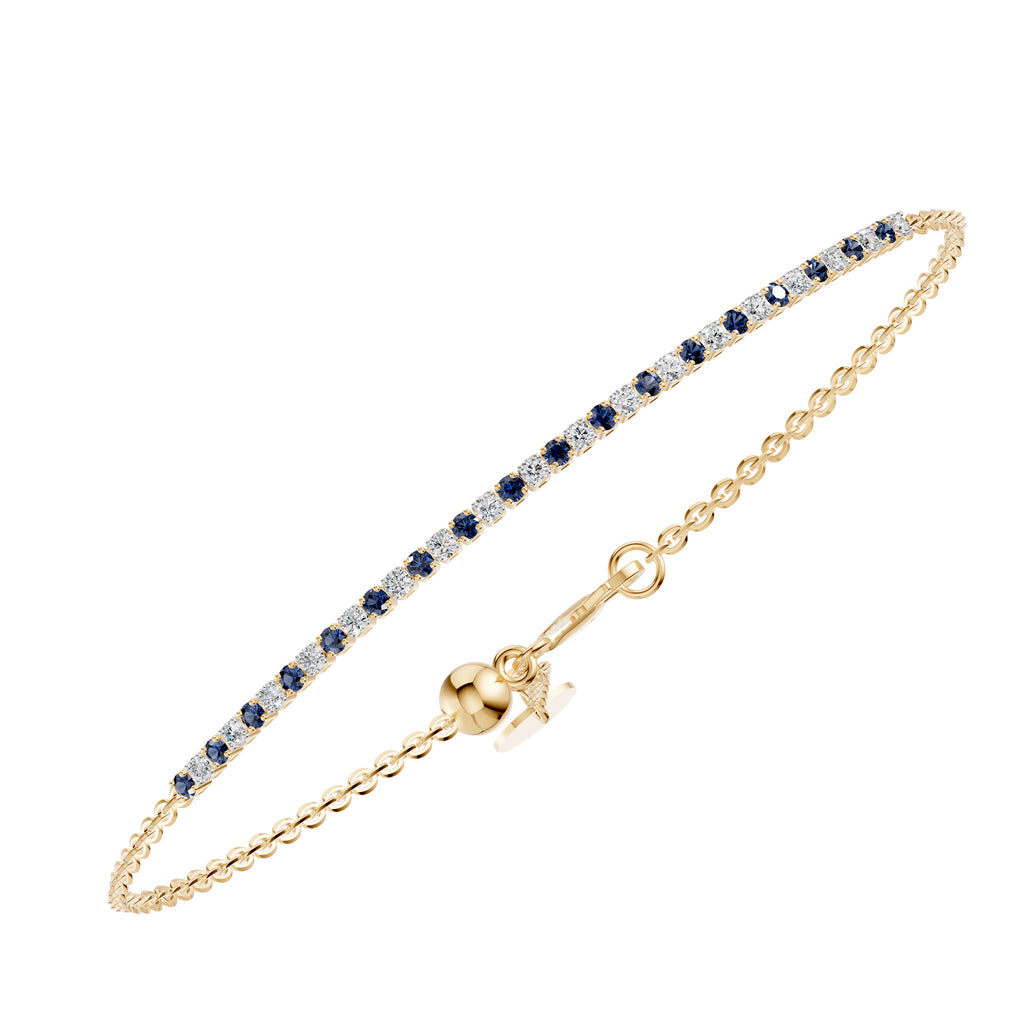 Petite Diamond & Sapphire Half Tennis Bracelet