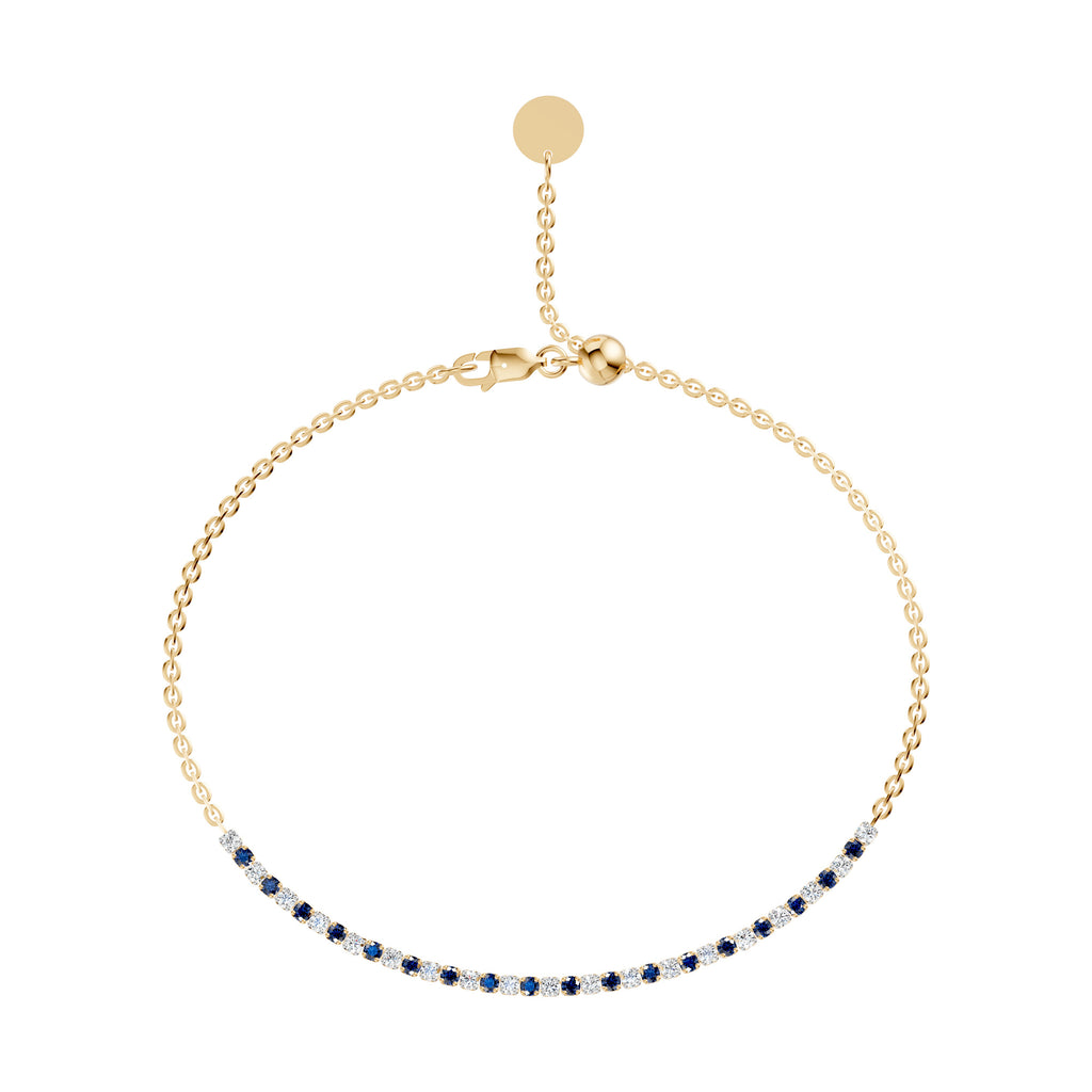 Petite Diamond & Sapphire Half Tennis Bracelet