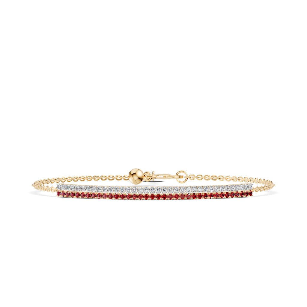 Petite Diamond & Ruby Half Tennis Bracelet