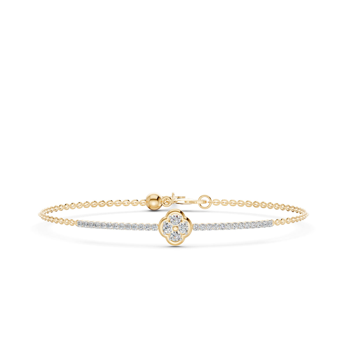 Petite Diamond Clover Half Tennis Bracelet