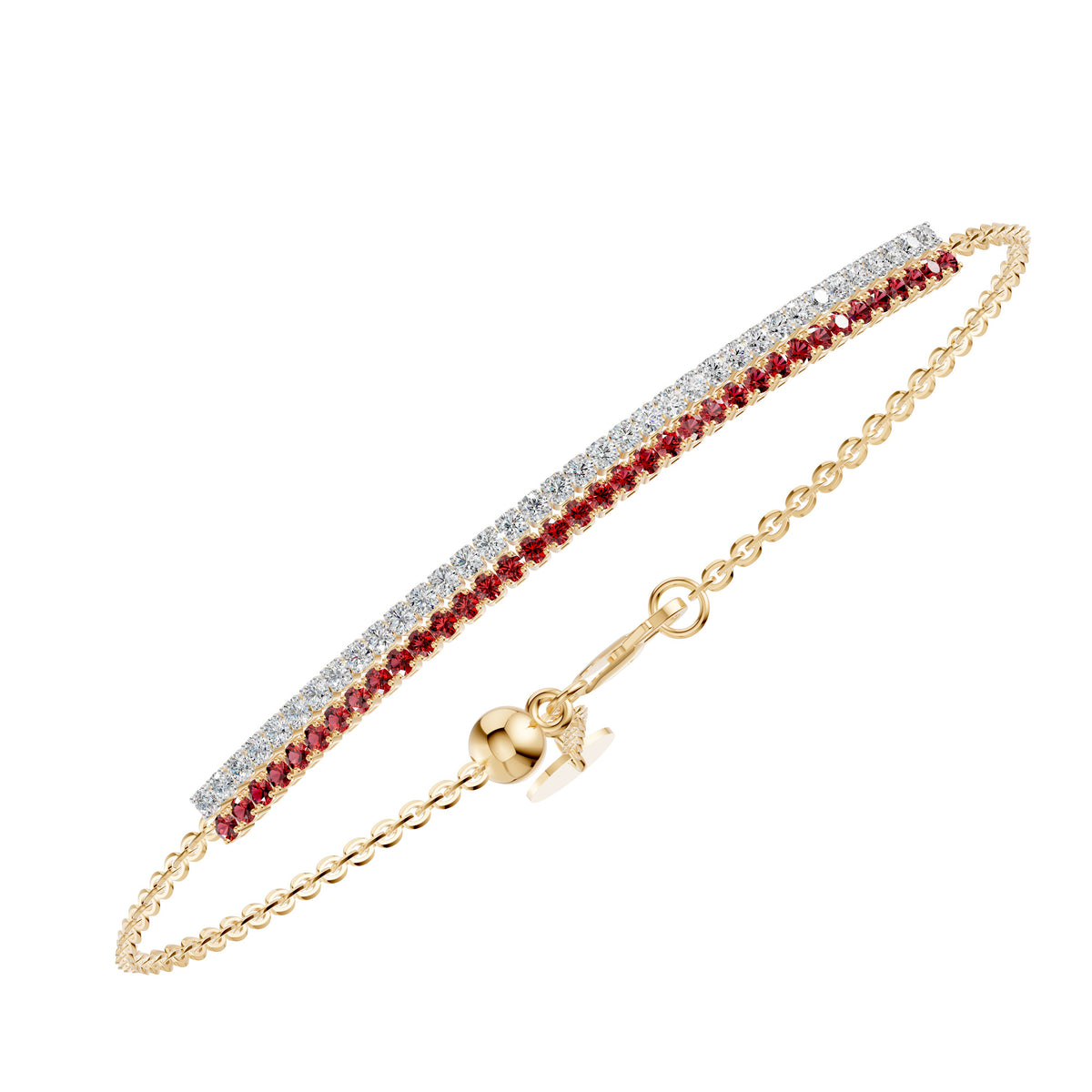 Petite Diamond & Ruby Half Tennis Bracelet