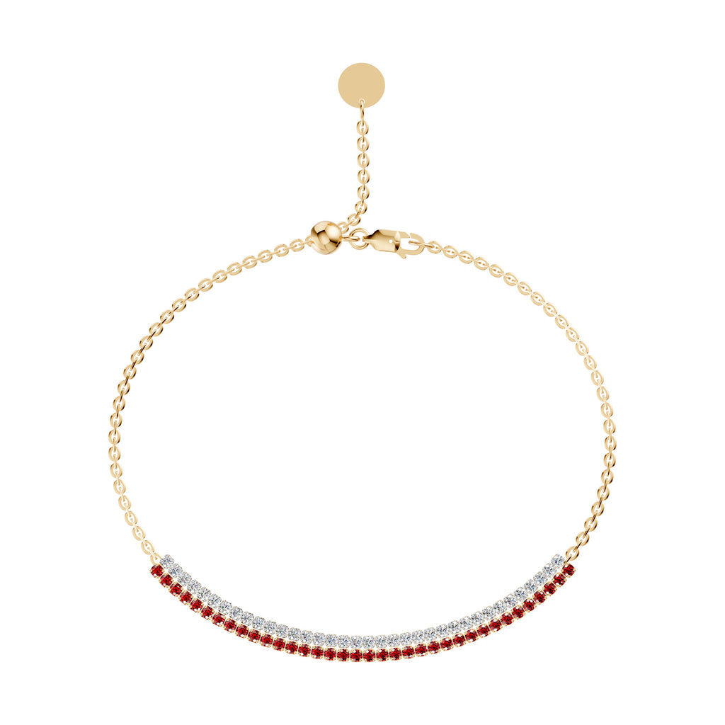 Petite Diamond & Ruby Half Tennis Bracelet