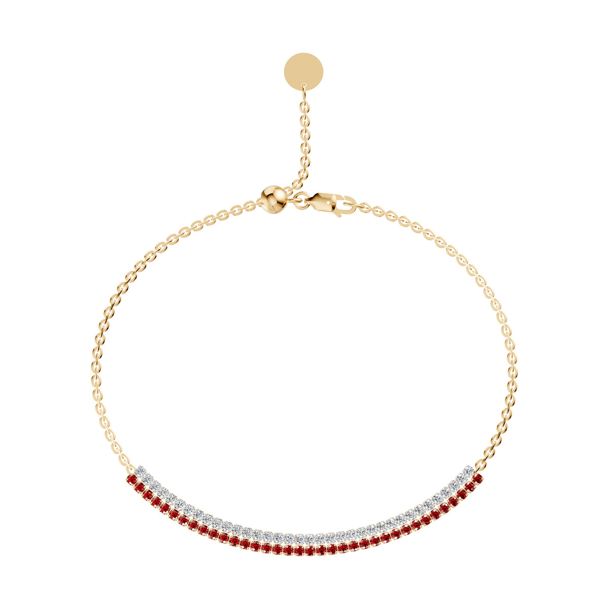 Petite Diamond & Ruby Half Tennis Bracelet