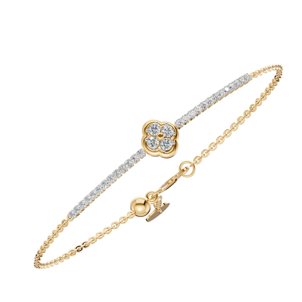 Petite Diamond Clover Half Tennis Bracelet