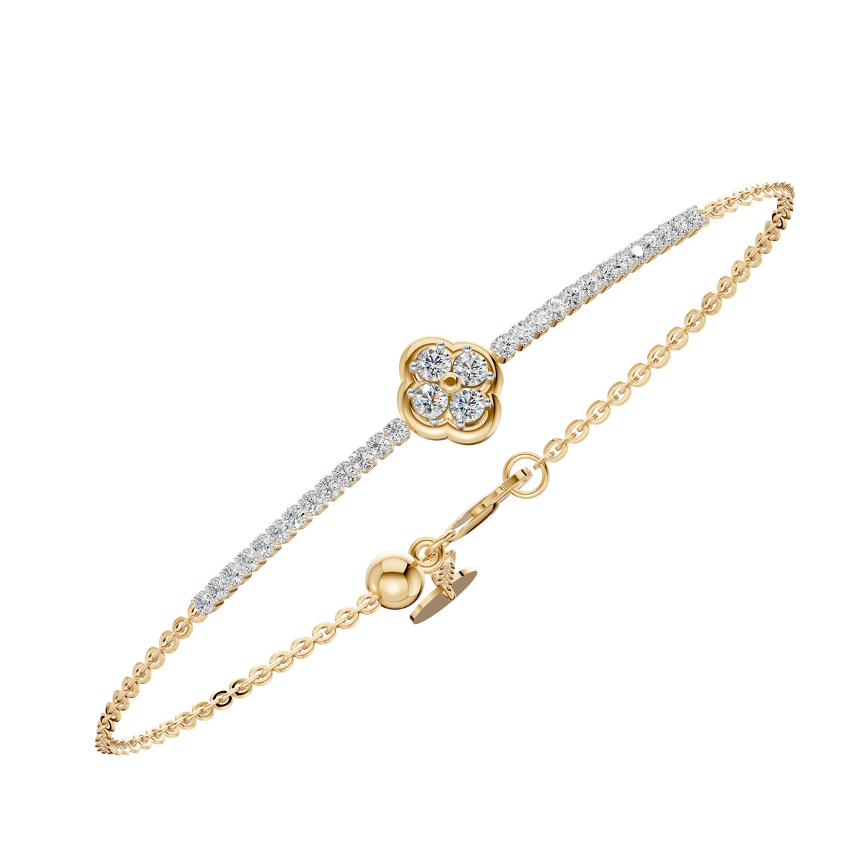 Petite Diamond Clover Half Tennis Bracelet