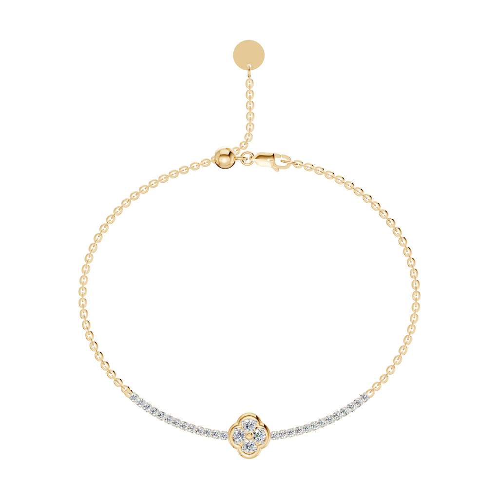 Petite Diamond Clover Half Tennis Bracelet