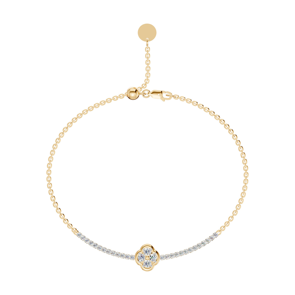 Petite Diamond Clover Half Tennis Bracelet