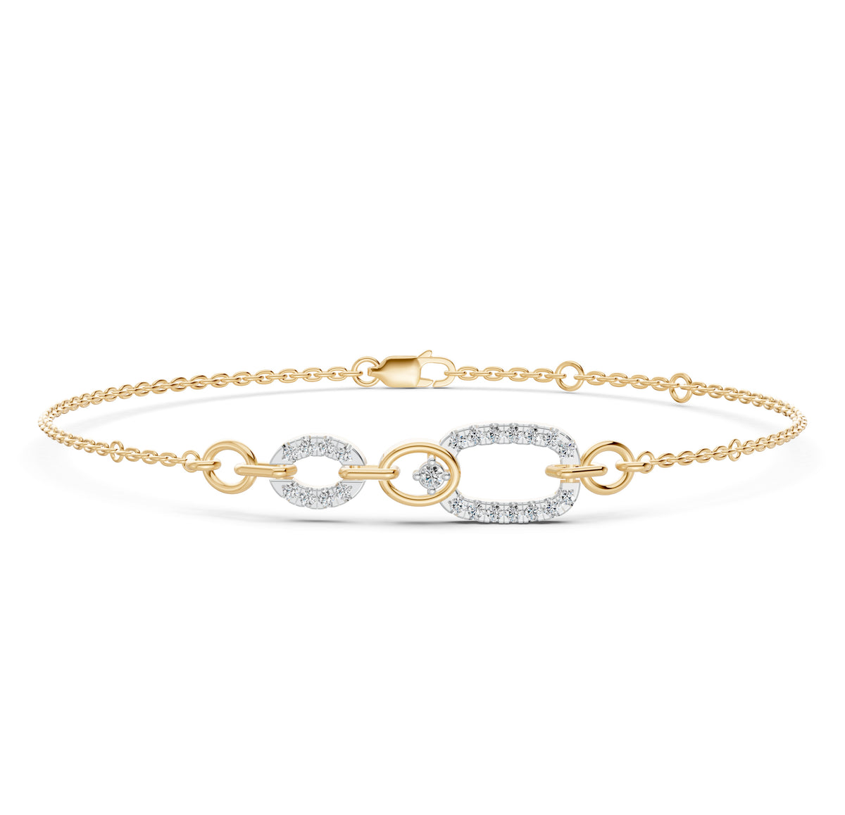 Slim Paperclip Diamond Chain Bracelet