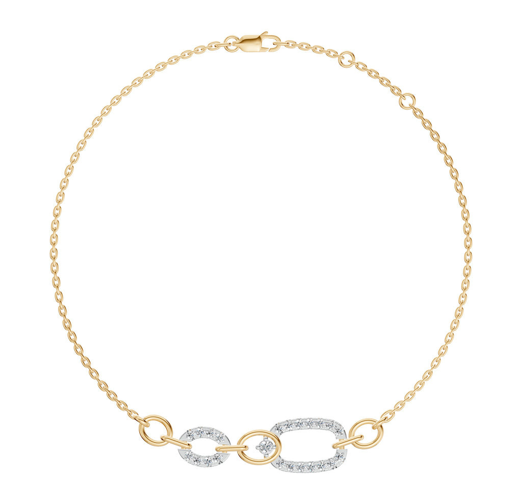 Slim Paperclip Diamond Chain Bracelet