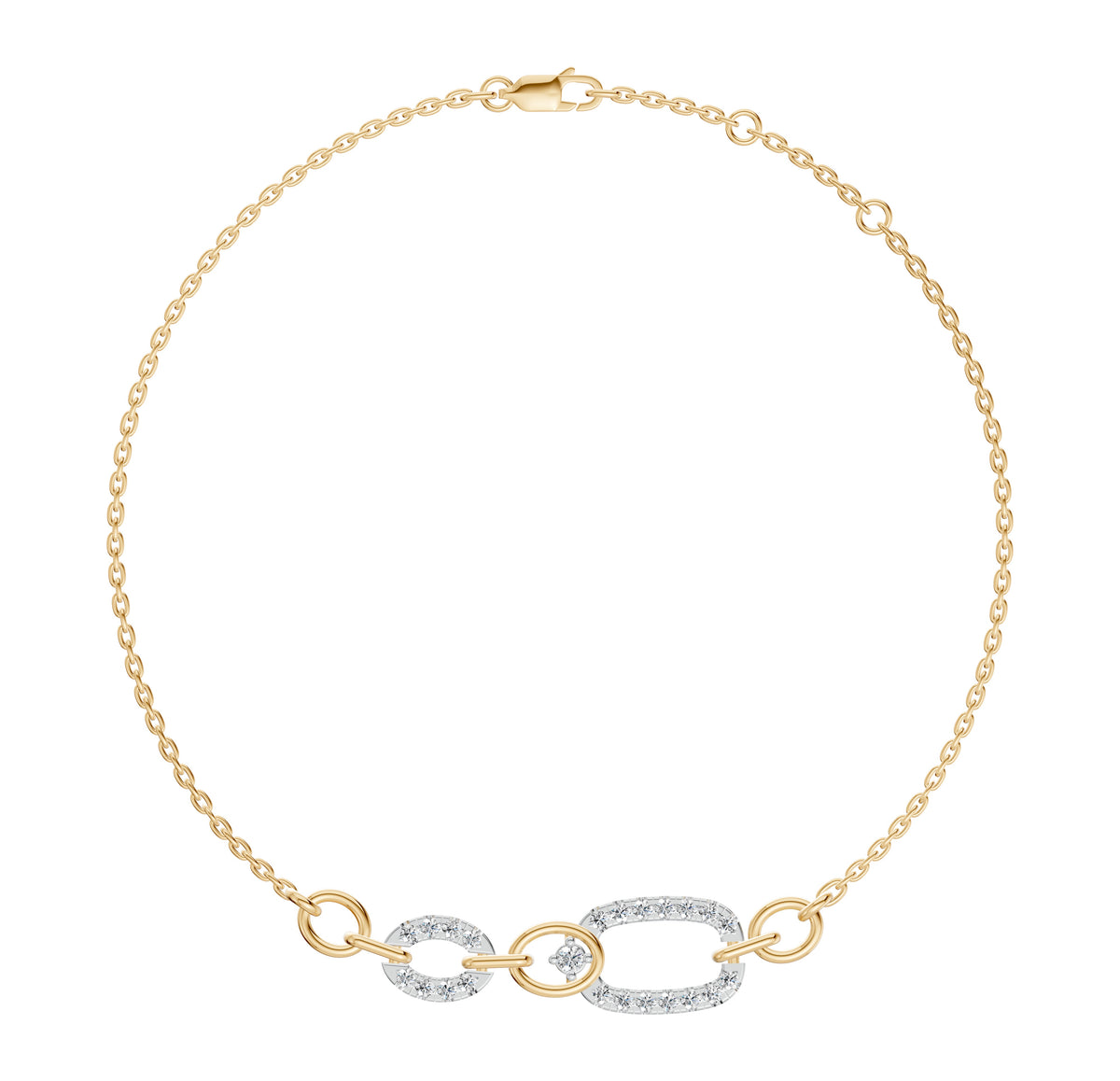 Slim Paperclip Diamond Chain Bracelet