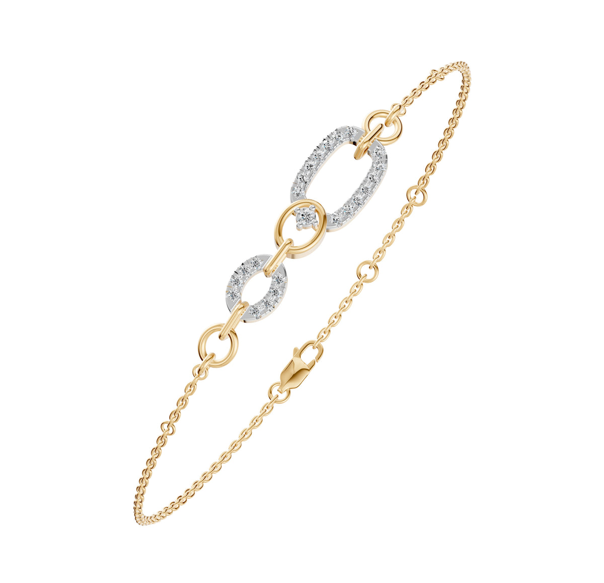 Slim Paperclip Diamond Chain Bracelet