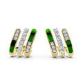 Triple Line Enamelled Diamond Hoops