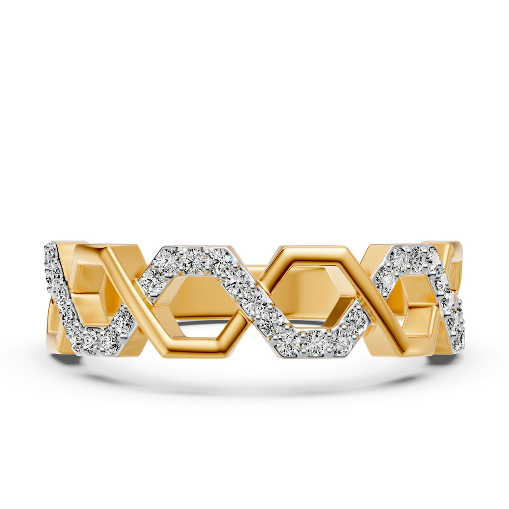 Intertwined Hexa Diamond Ring
