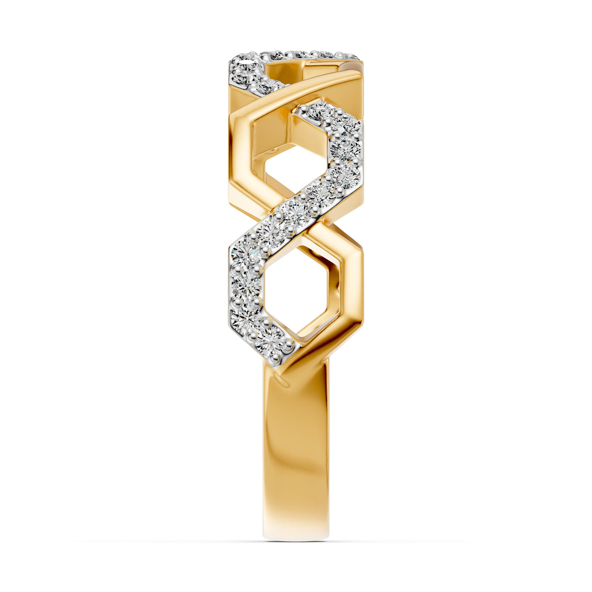 Intertwined Hexa Diamond Ring
