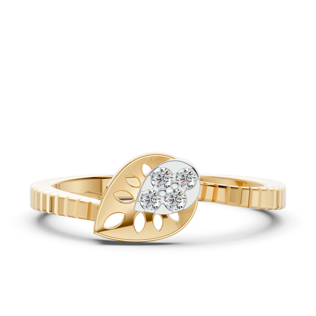 Nested Leaf Diamond Ring