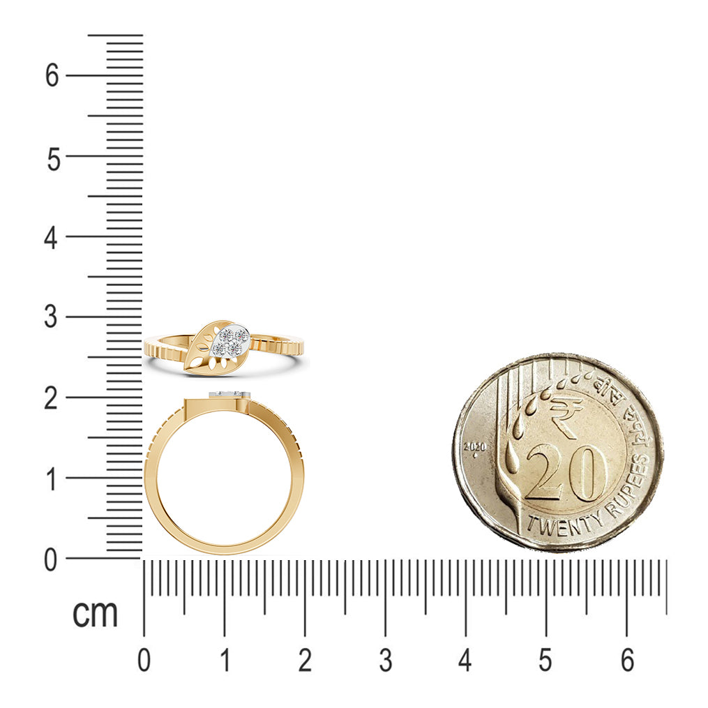 Nested Leaf Diamond Ring