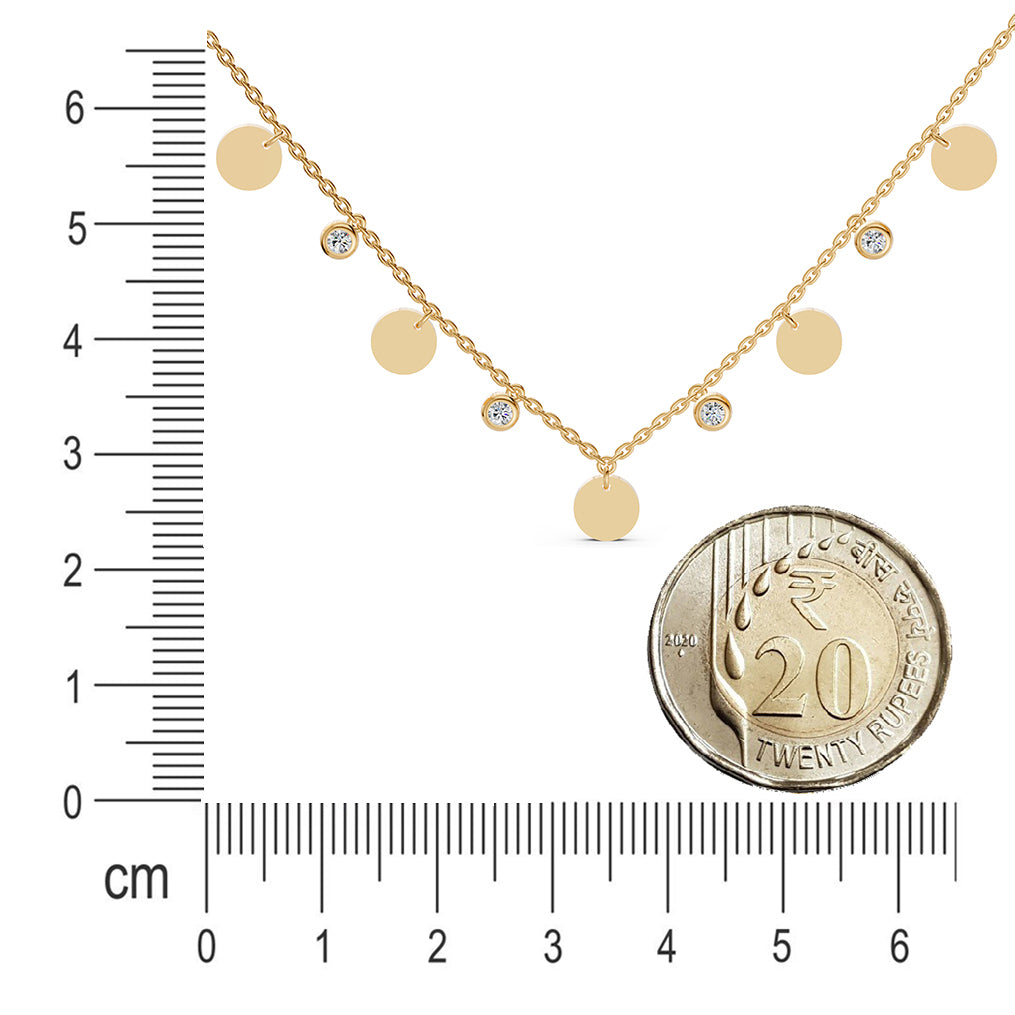 Disc Charm Layering Diamond Necklace