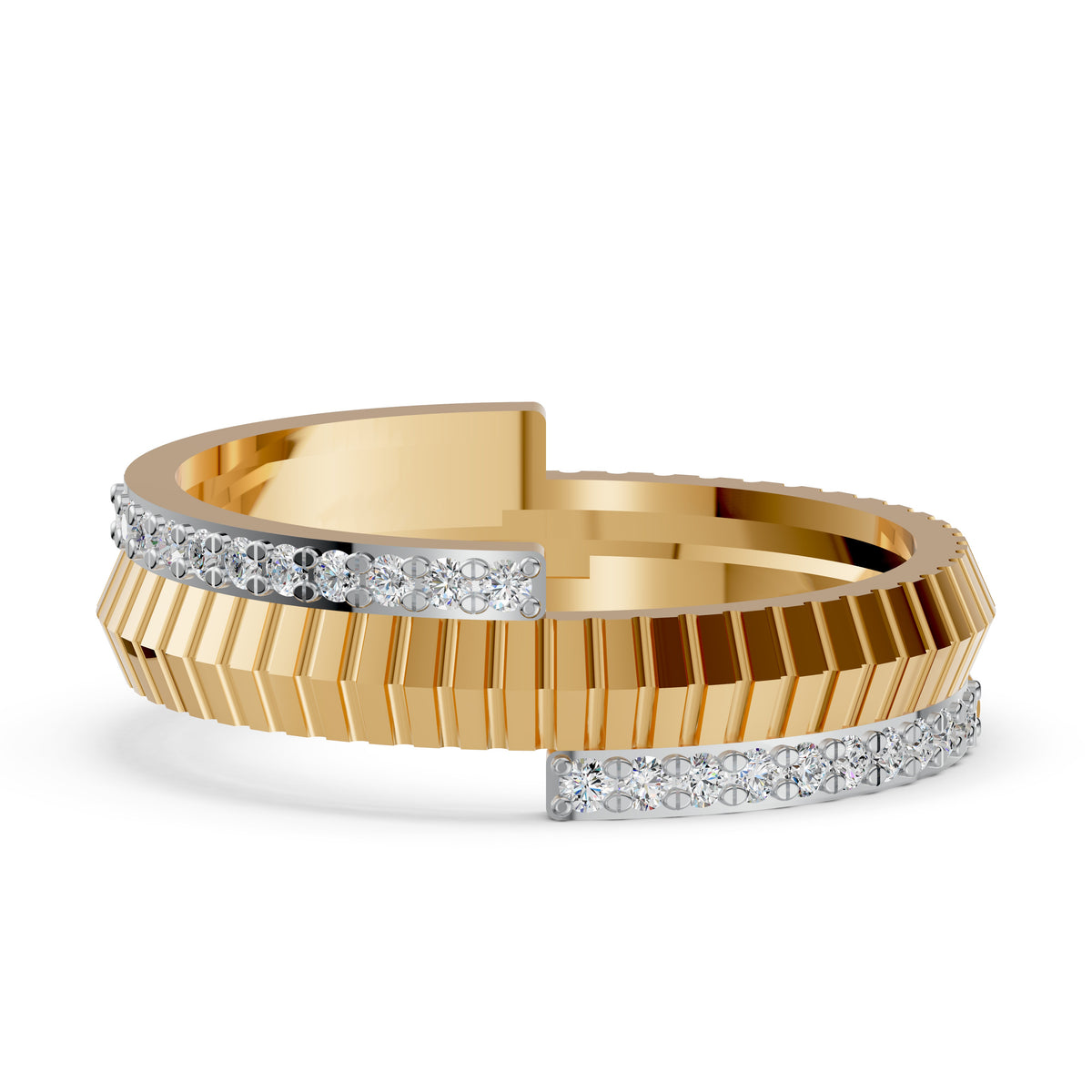 Dual Embrace Open Stack Diamond Ring