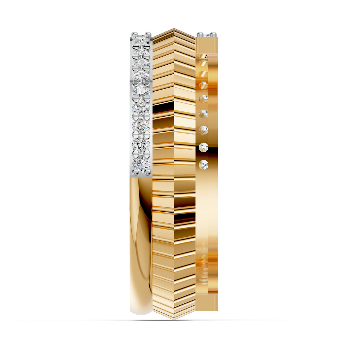 Dual Embrace Open Stack Diamond Ring