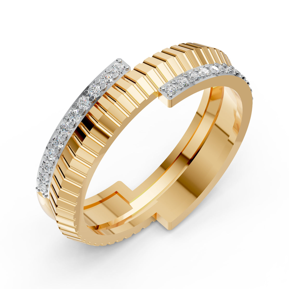 Dual Embrace Open Stack Diamond Ring