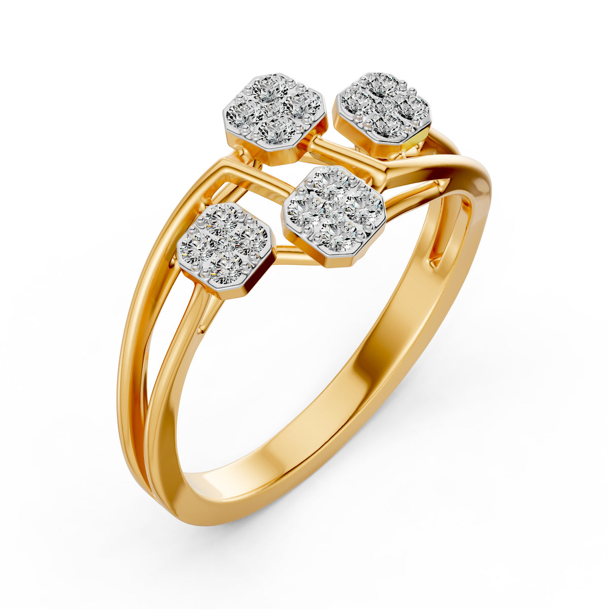 Starlit Petals Diamond Ring