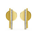 Geometric Vertical Bar Diamond Earrings