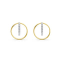 Open Circle Bar Diamond Earrings
