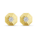 Textured Flower Diamond Studs