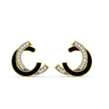 Criss Cross Enamelled Diamond Earrings