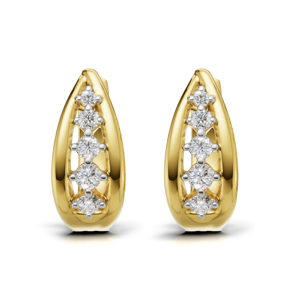Five Stone Diamond Hoops