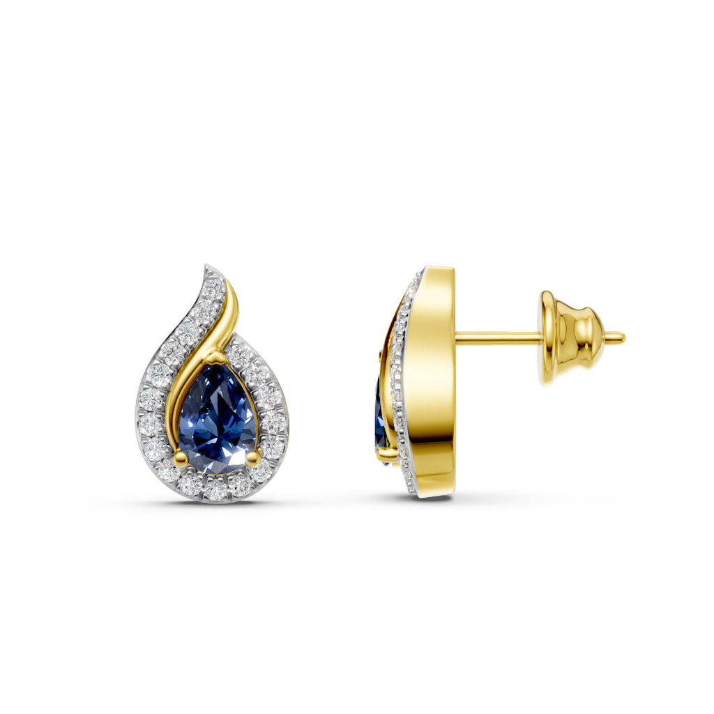 Azure Water Drop Diamond Earrings