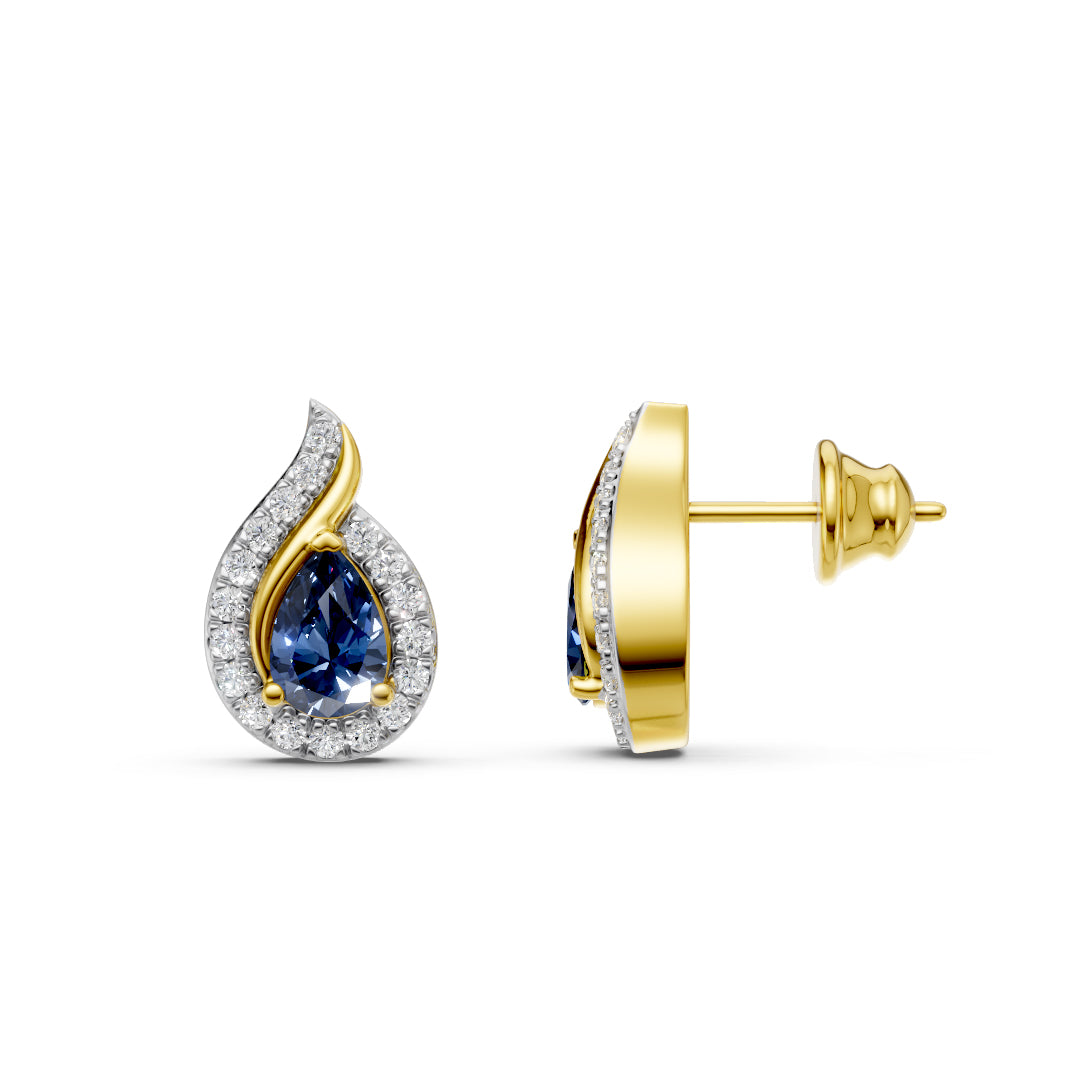 Azure Water Drop Diamond Earrings