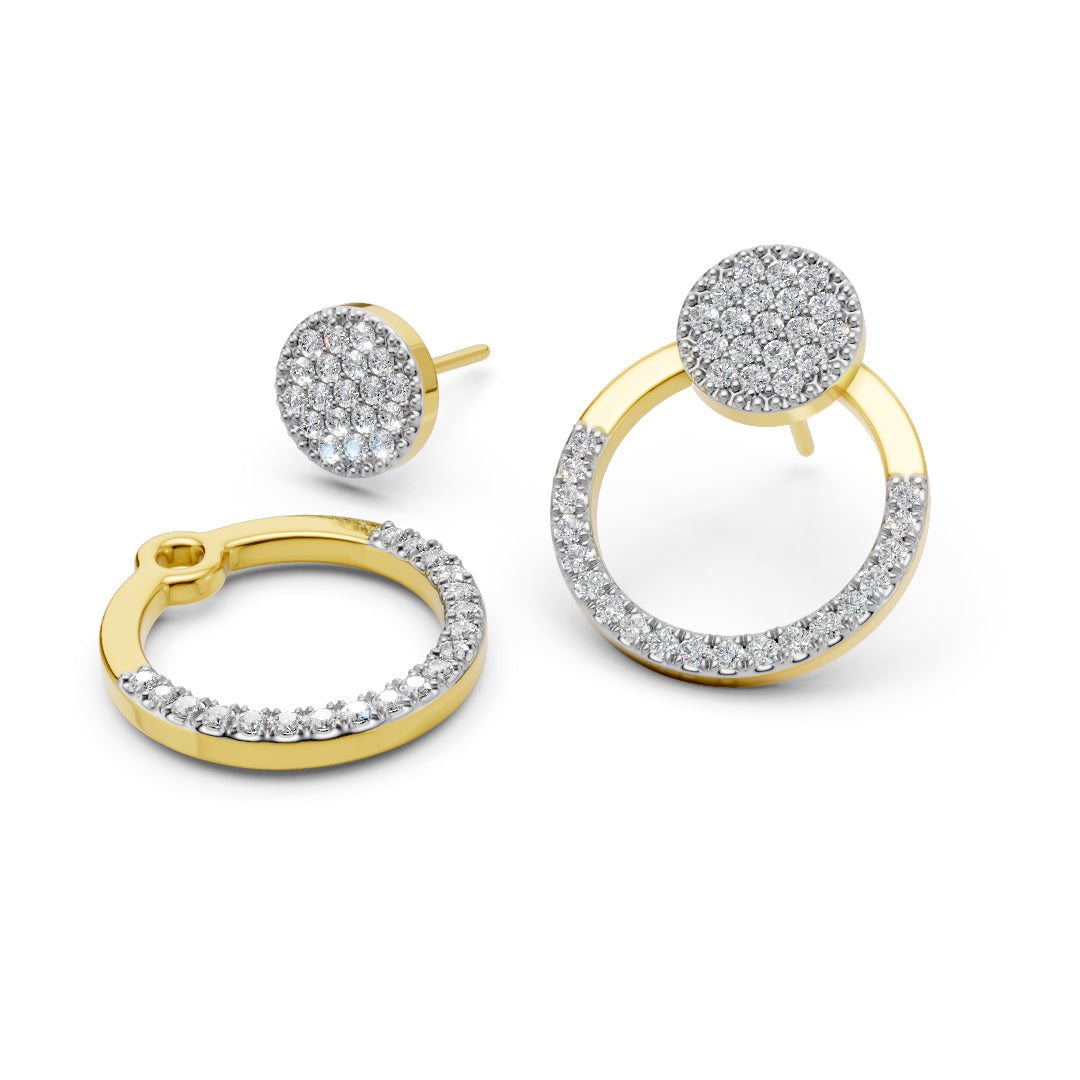 Open Circle Diamond Earrings
