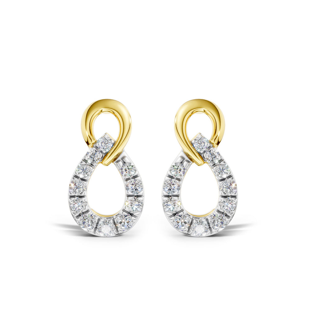 Interlinked Pear Diamond Earrings