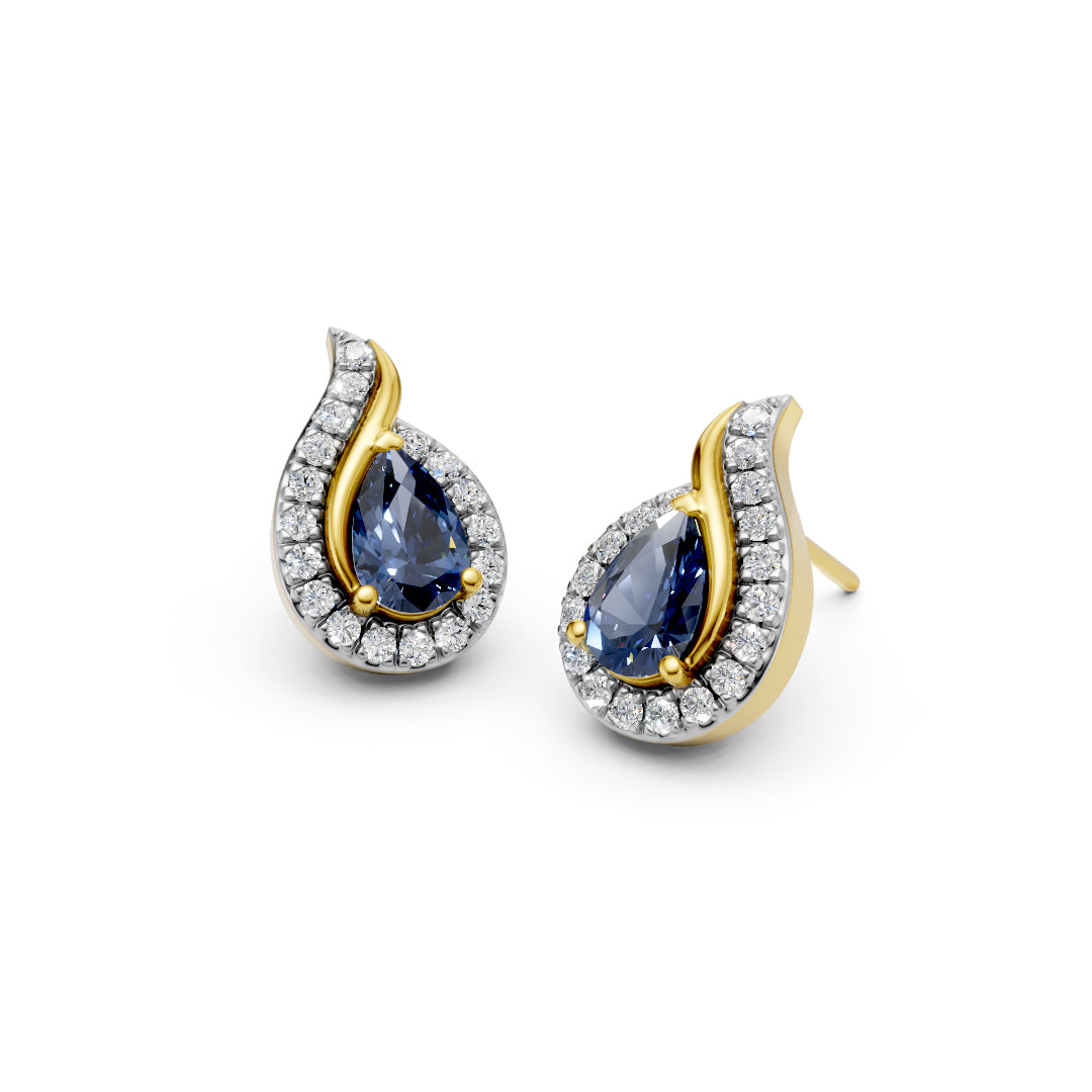 Azure Water Drop Diamond Earrings