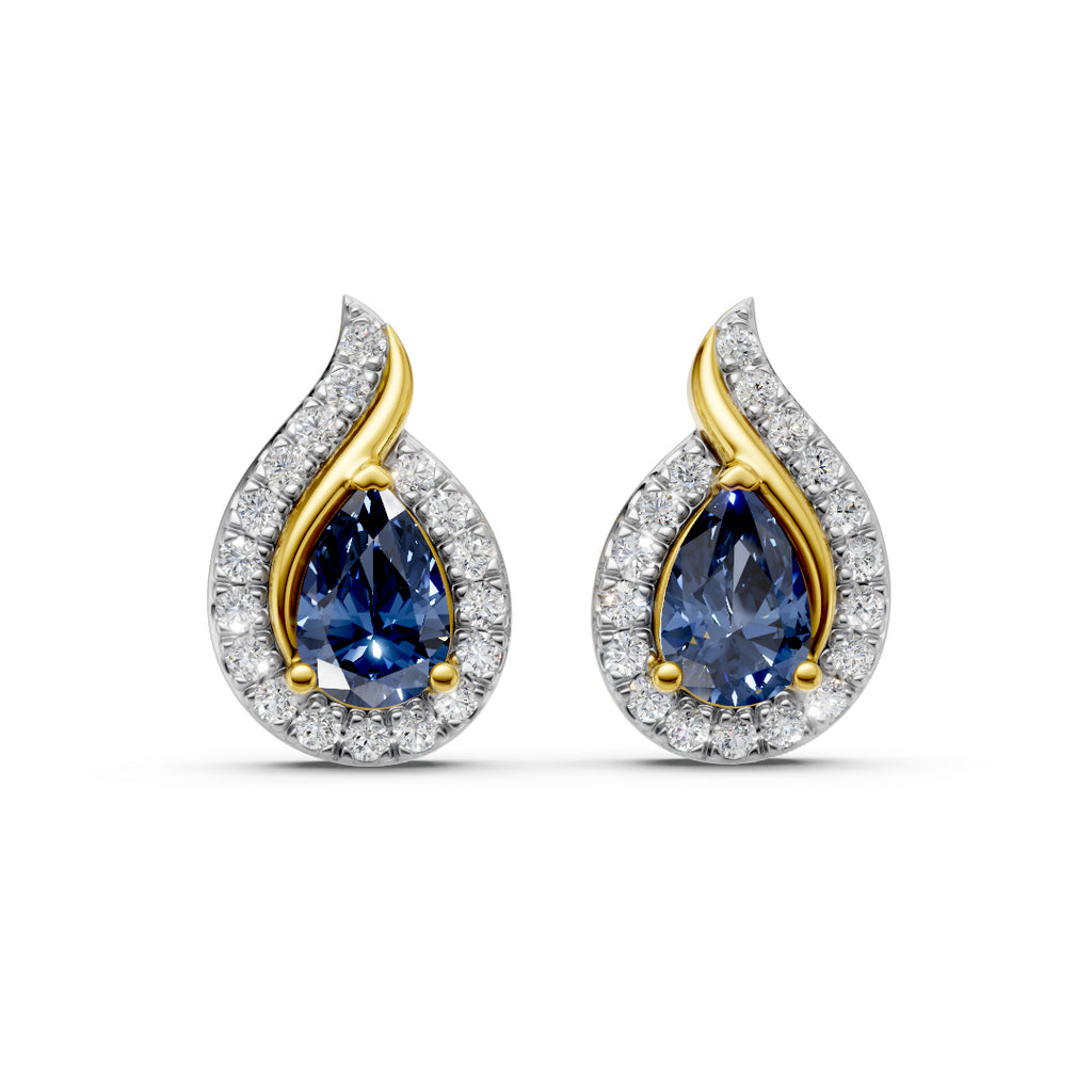 Azure Water Drop Diamond Earrings