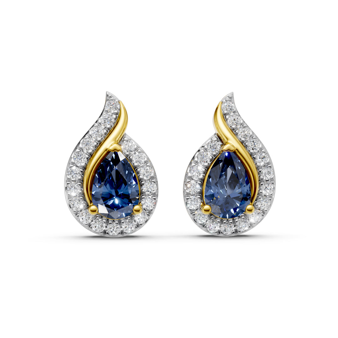 Azure Water Drop Diamond Earrings