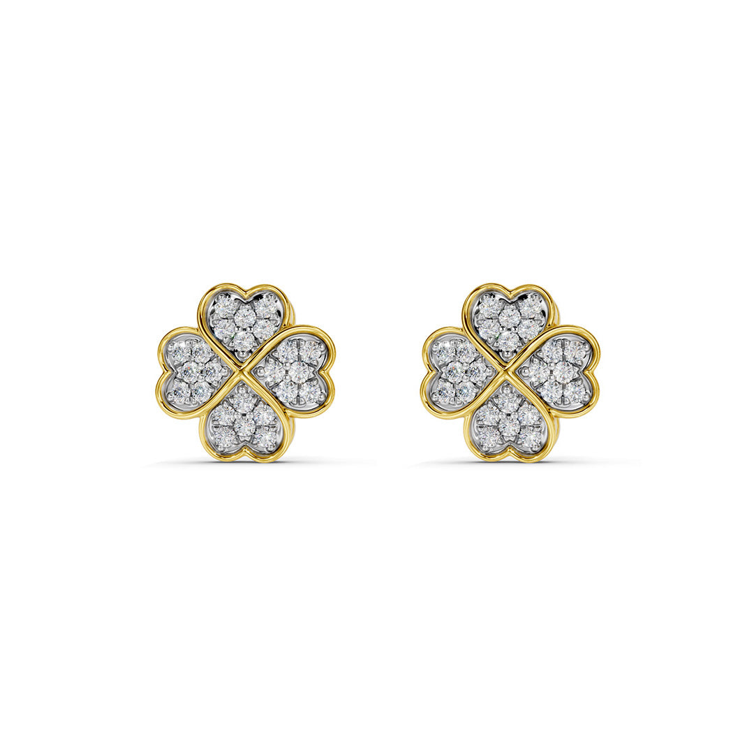 Spinning Clover Diamond Earrings