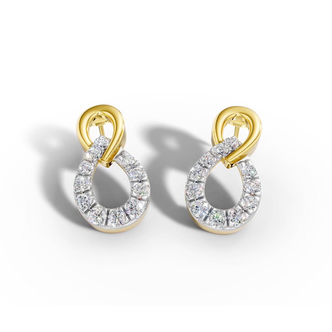 Interlinked Pear Diamond Earrings