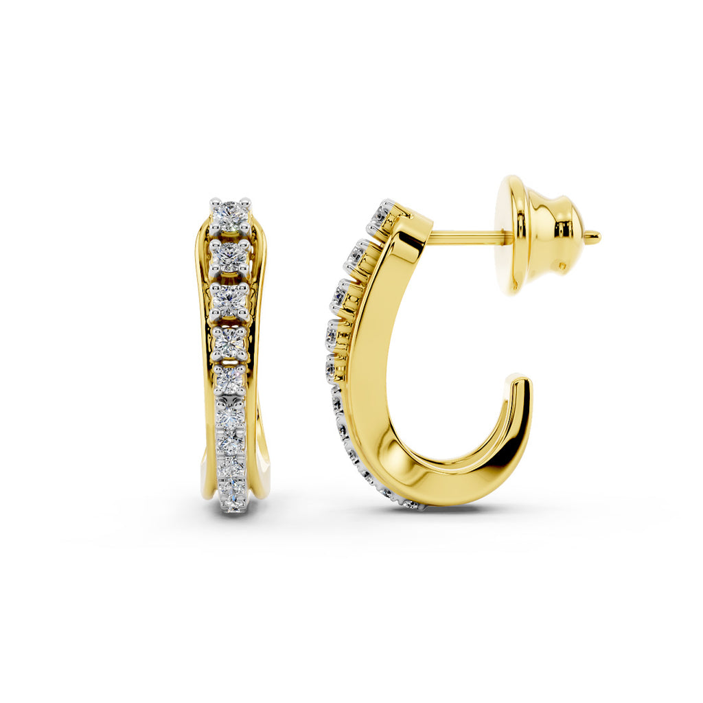 Twirl Diamond Hoops