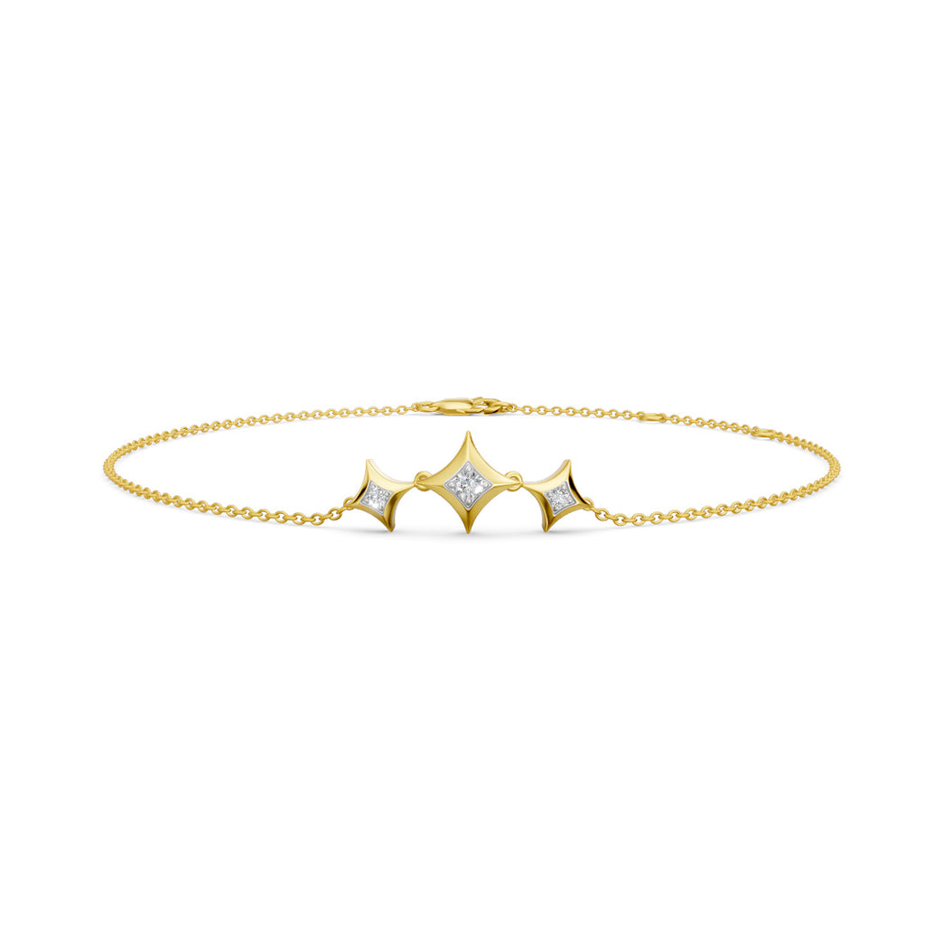 Sparkle Triad Diamond Chain Bracelet