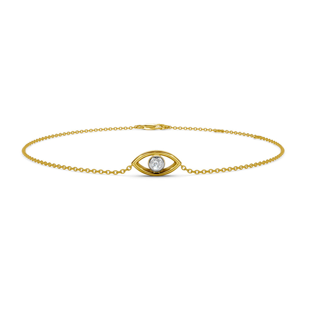 Evil Eye Diamond Chain Bracelet