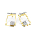 Open Square Frame Diamond Earrings